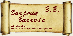 Borjana Bačević vizit kartica